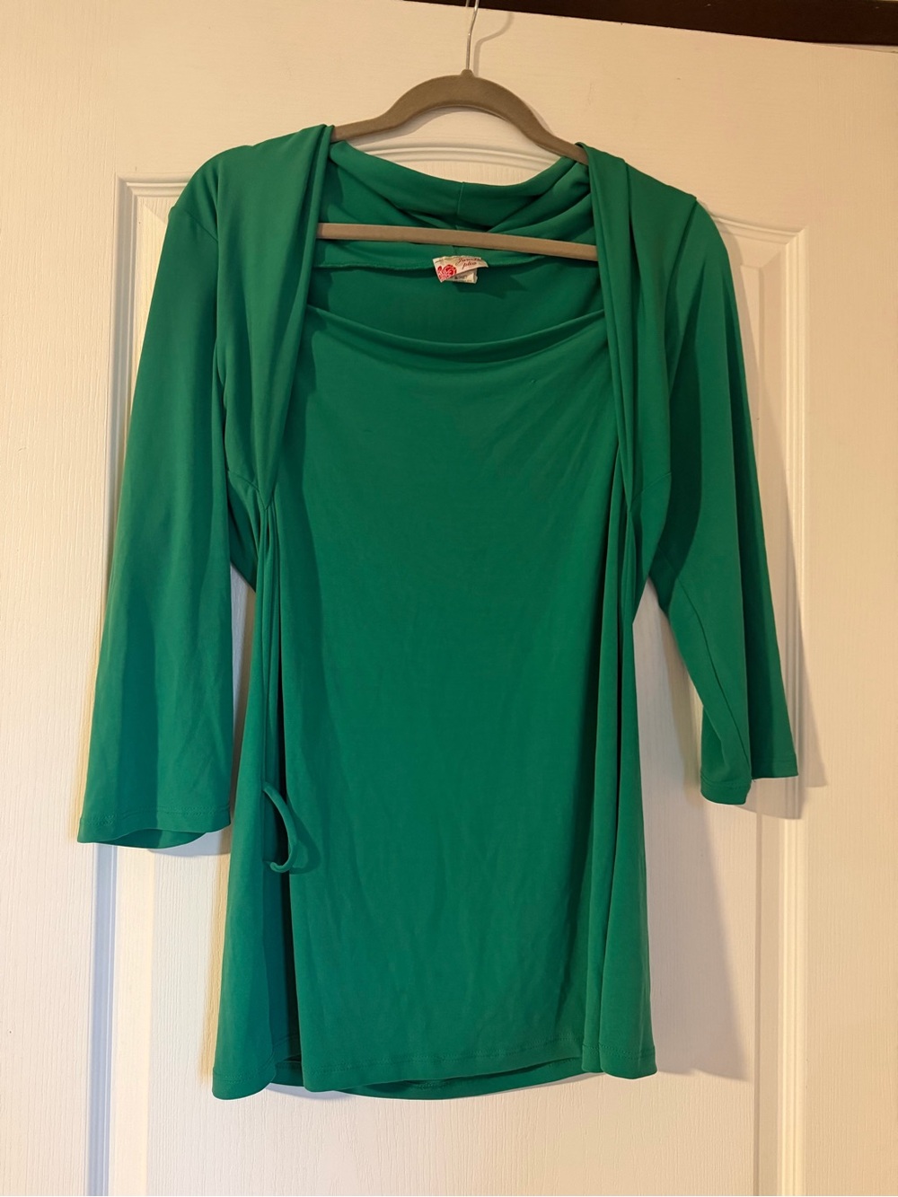 Janette Plus Green Draped Blouse Women’s Size 3X